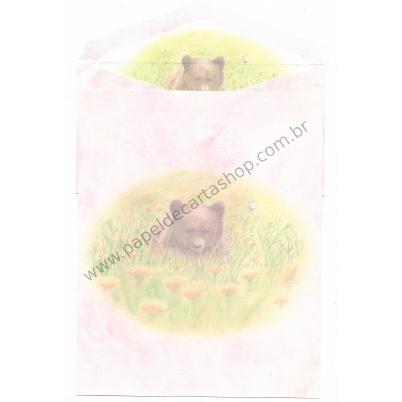 Conjunto de Papel de Carta Antigo Brown Bear Japan