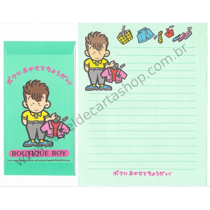 Conjunto de Papel de Carta Antigo Boutique Boy Japan