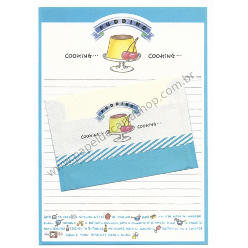 Conjunto de Papel de Carta Antigo Cooking Pudding Venice Japan