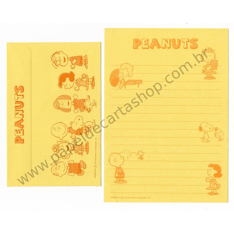 Conjunto de Papel de Carta Antigo Peanuts CAM Hallmark Japan