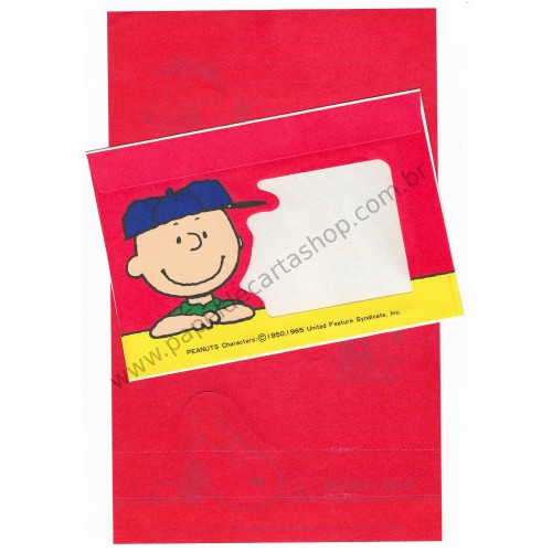 Conjunto de Papel de Carta Peanuts Antigo CVM Japan