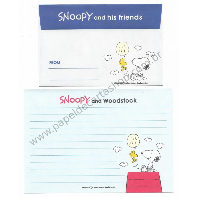 Conjunto de Papel de Carta Antigo Snoopy and his Friends CAZ Japan