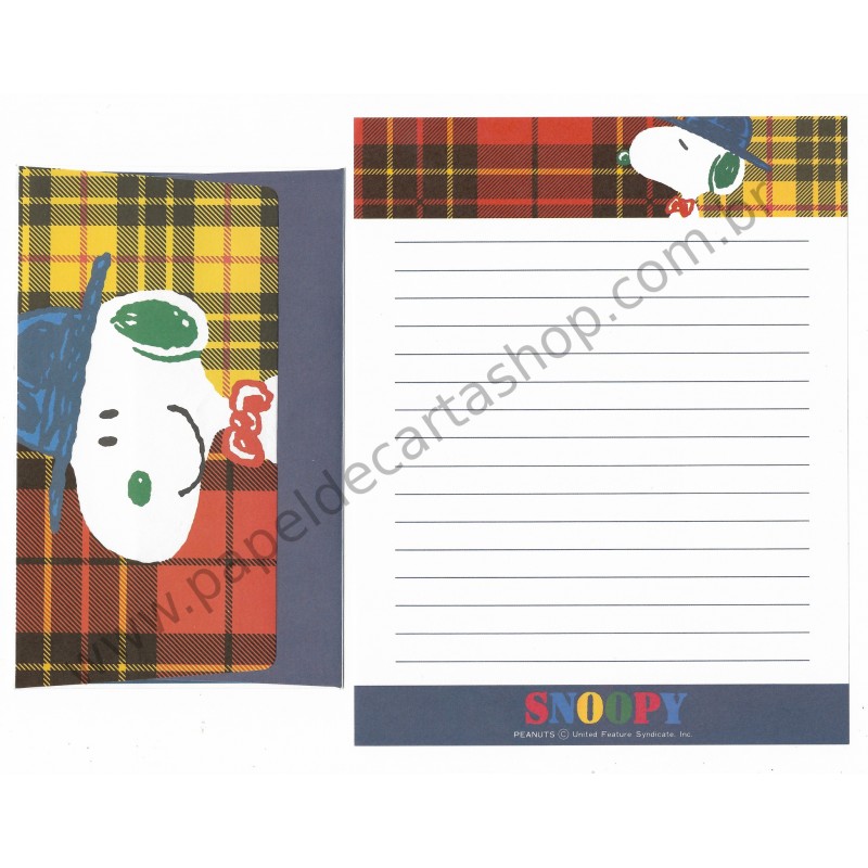 Conjunto de Papel de Carta Antigo Snoopy XDZ Peanuts Hallmark Japan