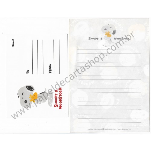 Conjunto de Papel de Carta Peanuts Characters CVM Hallmark Japan