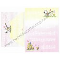 Conjunto de Papel de Carta Antigo Snoopy & Band Hallmark Japan