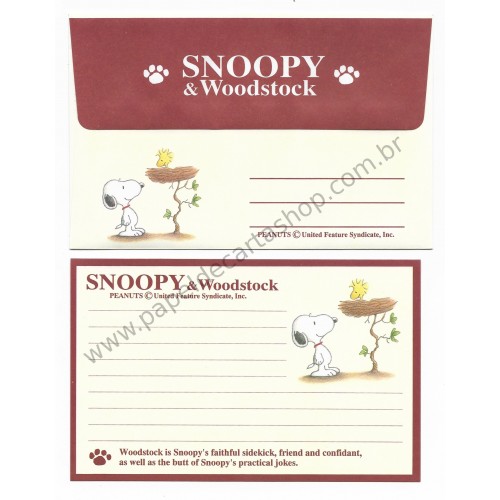 Conjunto de Papel de Carta P Snoopy & Wood CMR Antigo Hallmark