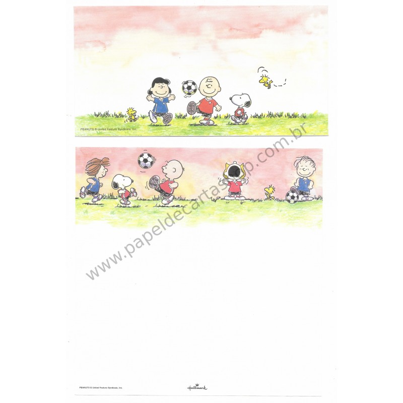 Conjunto de Papel de Carta Antigo Snoopy & Friends Football Peanuts Japan