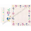 Ano 1987. Conjunto de Papel de Carta Little Twin Stars CRS Antigo (Vintage) Sanrio