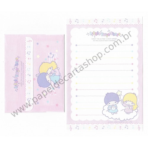 Ano 2005. Conjunto de Papel de Carta Little Twin Stars Pequeno Sanrio