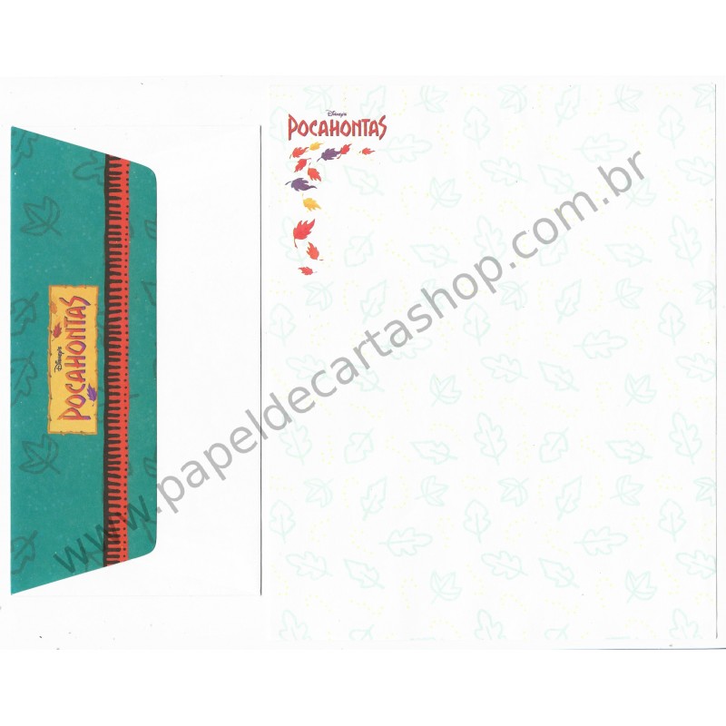 Conjunto de Papel de Carta Antigo Importado Disney Pocahontas