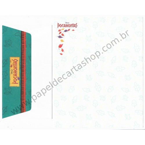 Conjunto de Papel de Carta Antigo Importado Disney Pocahontas