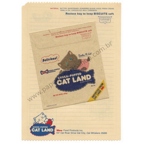 Conjunto de Papel de Carta Antigo Cat Land Kokuyo Japan