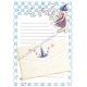 Conjunto de Papel de Carta Antigo (Vintage) Witch Cat Japan