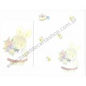 Conjunto de Papel de Carta Antigo Bunny WARABE KIMIKA Japan