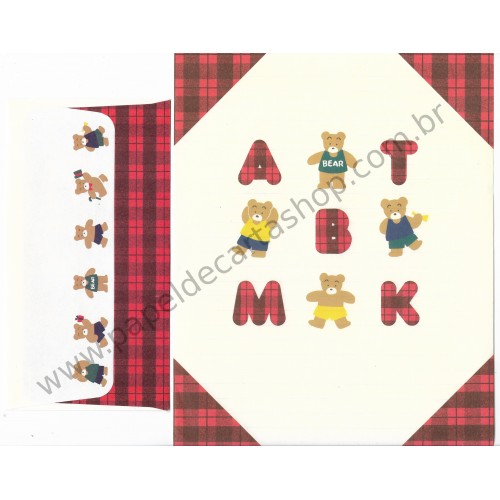 Conjunto de Papel de Carta Antigo Bear CXD Japan