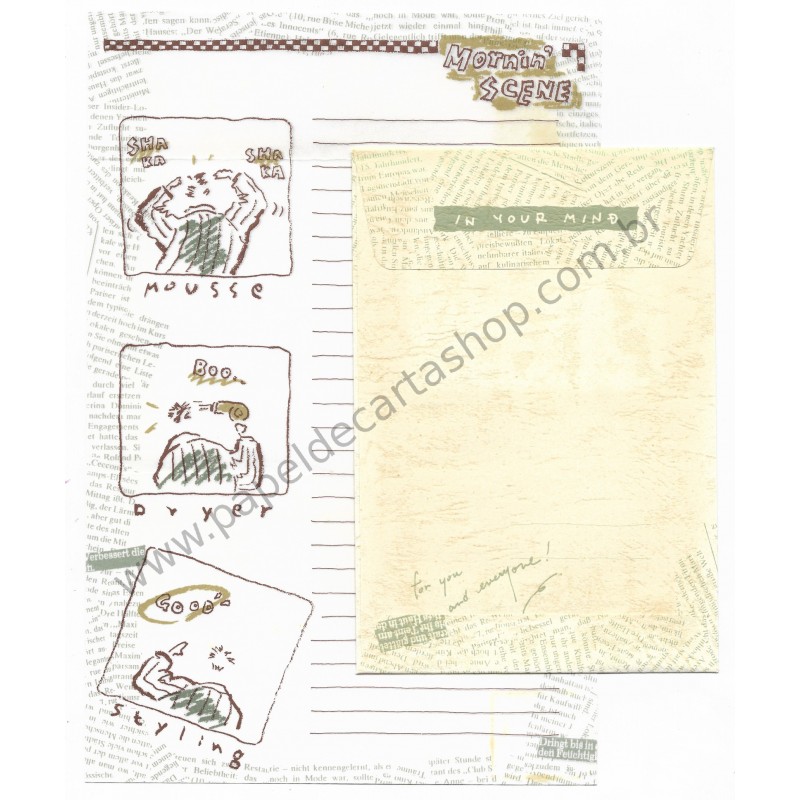 Conjunto de Papel de Carta Antigo (Vintage) Morning' Scene