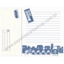 Conjunto de Papel de Carta Antigo Bears Blue Japan