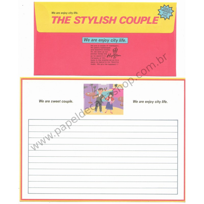 Conjunto de Papel de Carta Antigo (Vintage) The Stylish Couple CAM