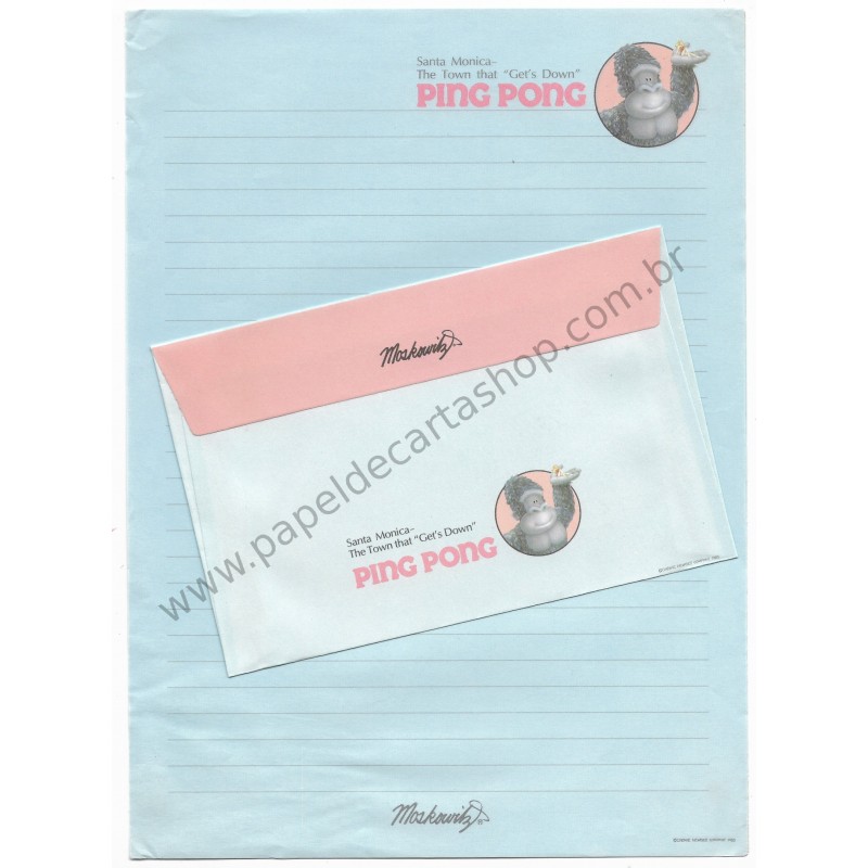 Conjunto de Papel de Carta Antigo (Vintage) Ping Pong