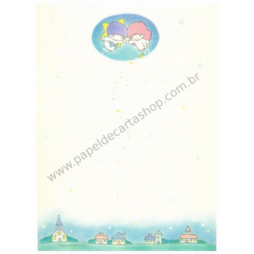 Ano 1985. Papel de Carta Little Twin Stars BAZ Vintage Sanrio