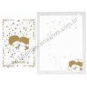 Ano 2003. Conjunto de Papel de Carta Little Twin Stars Silver & Gold C3 Sanrio