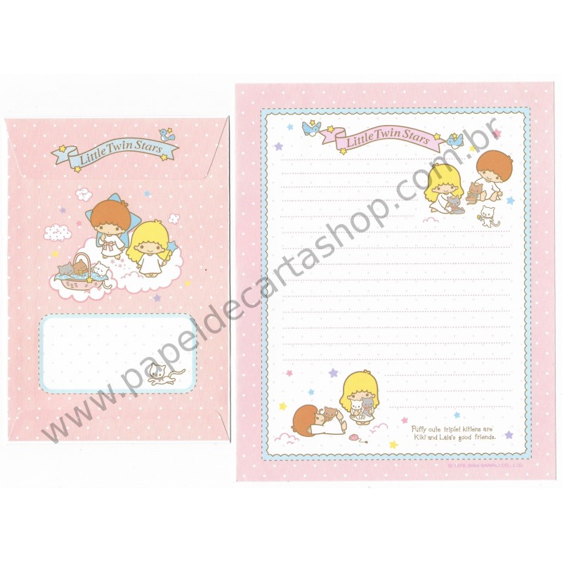 Ano 2006. Conjunto de Papel de Carta Little Twin Stars C1 Sanrio