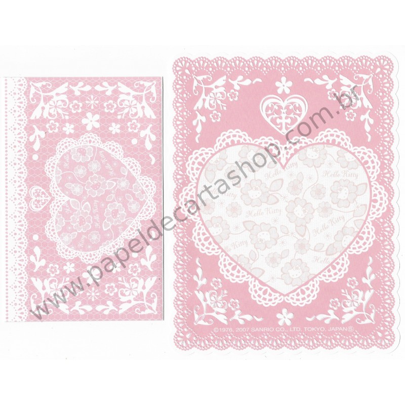 Ano 2007. Conjunto de Papel de Carta Hello Kitty CRS Sanrio