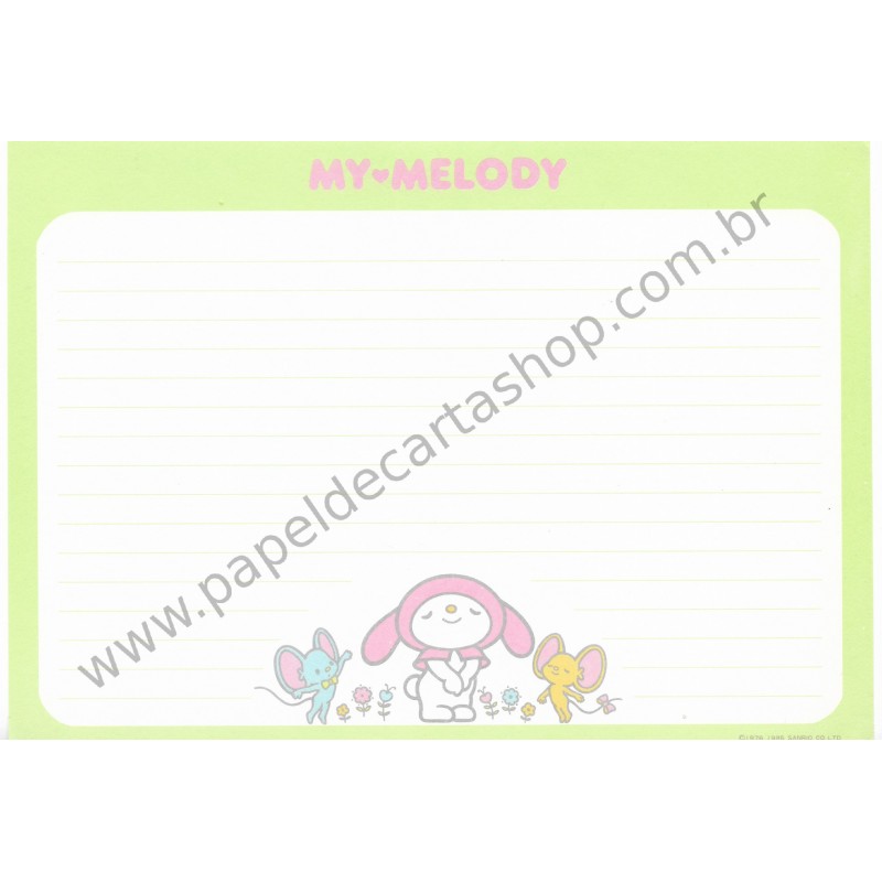 Ano 1985. Papel de Carta My Melody Vintage Sanrio Argentina