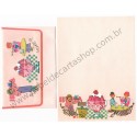 Conjunto de Papel de Carta Antigo Importado Ice Cream Parlour CRS