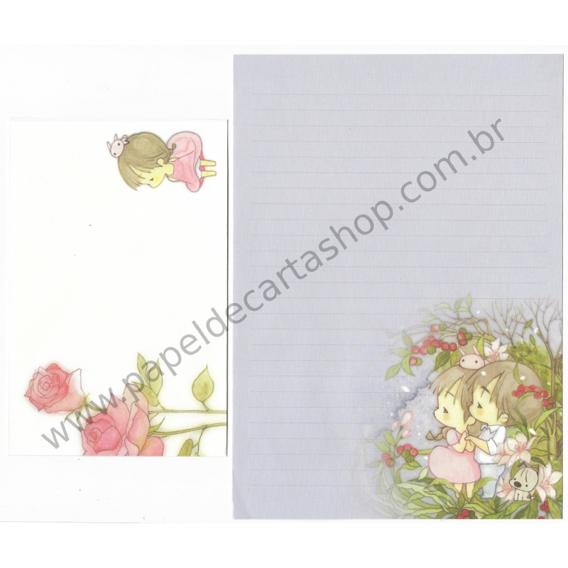 Conjunto de Papel de Carta Importado AMY & TIM 11