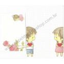 Conjunto de Papel de Carta Importado AMY & TIM 12