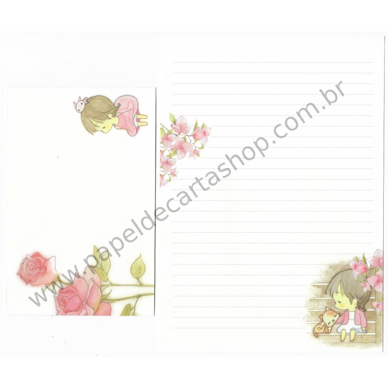 Conjunto de Papel de Carta Importado AMY & TIM 18