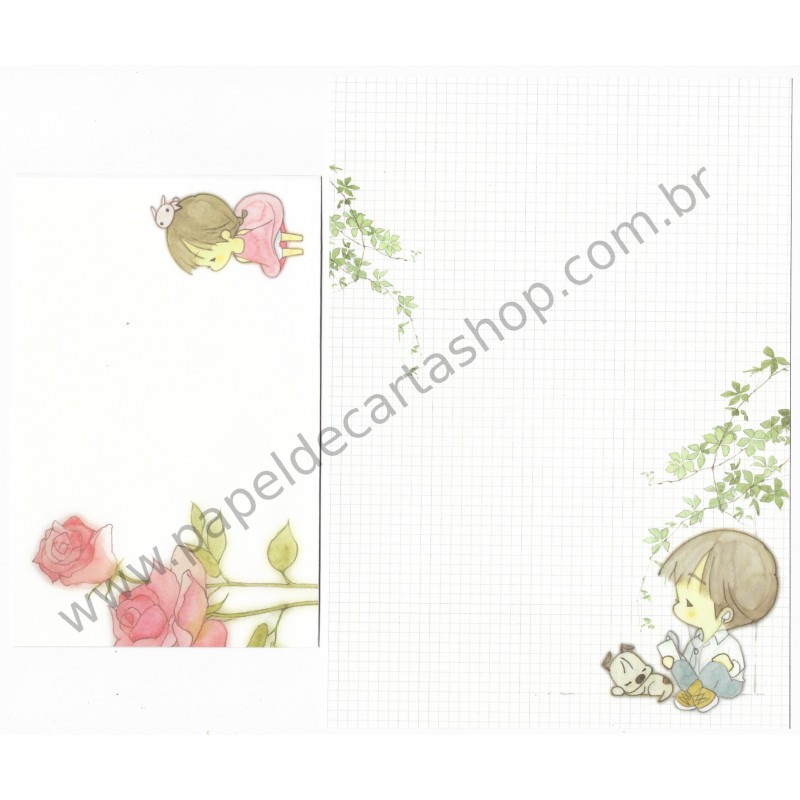 Conjunto de Papel de Carta Importado AMY & TIM 22