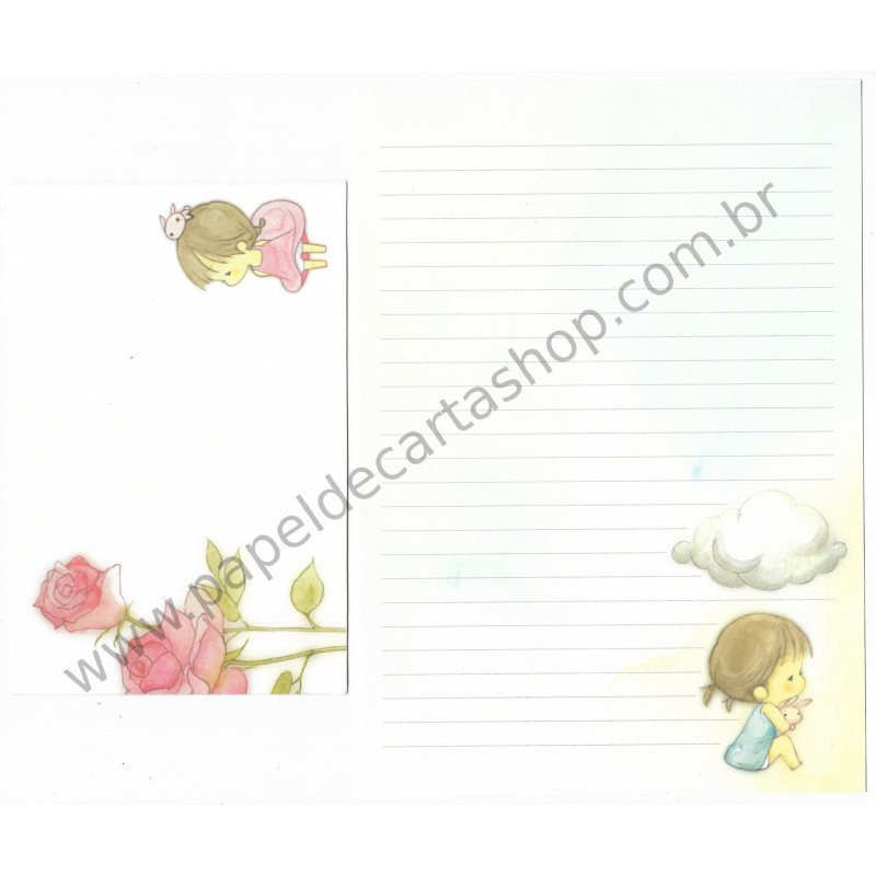 Conjunto de Papel de Carta Importado AMY & TIM 24