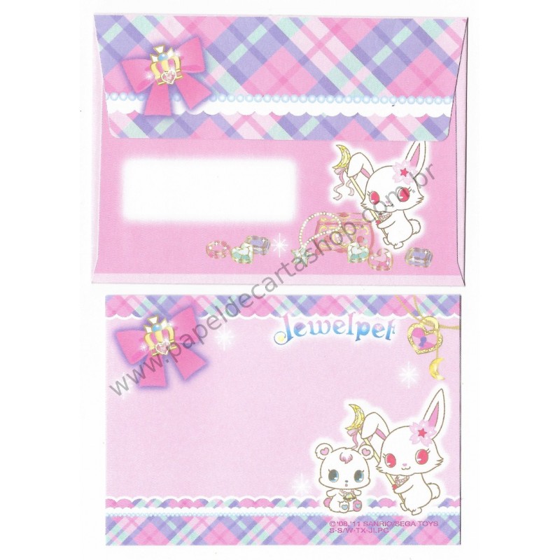 Ano 2011. Conjunto de Mini-Papel de Carta Jewelpet CLL Sanrio