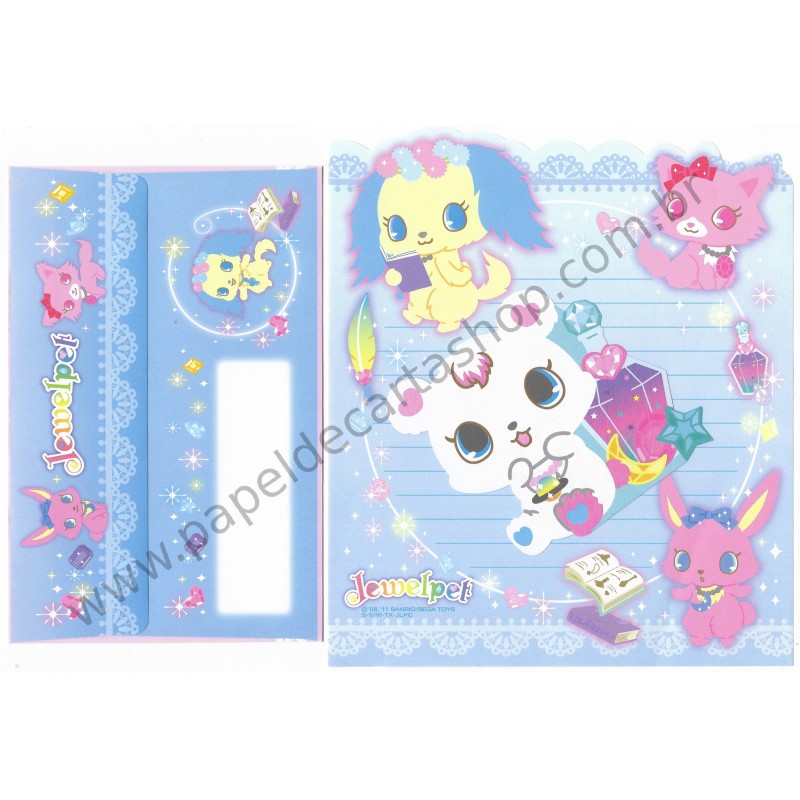 Ano 2011. Conjunto de Papel de Carta Jewelpet Toy I Sanrio