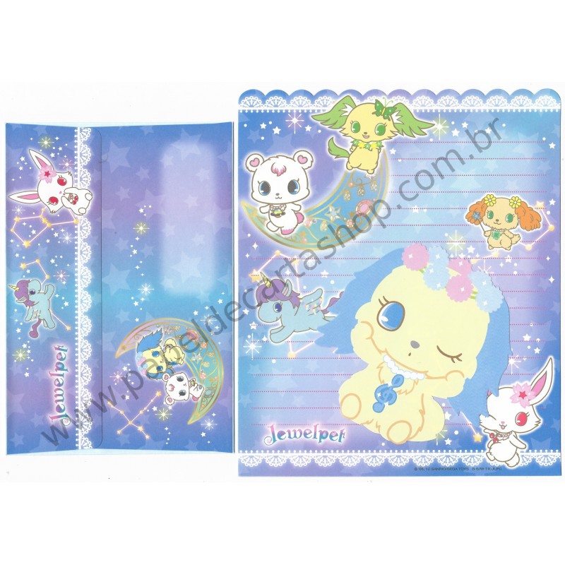 Ano 2012. Conjunto de Papel de Carta Jewelpet MAZ I Sanrio