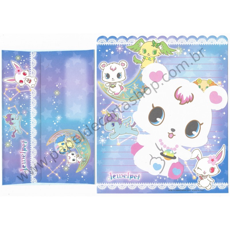 Ano 2012. Conjunto de Papel de Carta Jewelpet MAZ II Sanrio