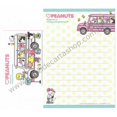 Kit 2 Conjuntos de Mini-Papel de Carta SNOOPY & Girlfriends Peanuts