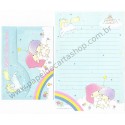 Ano 1987. Conjunto de Papel de Carta Little Twin Stars RAINBOW Vintage Sanrio