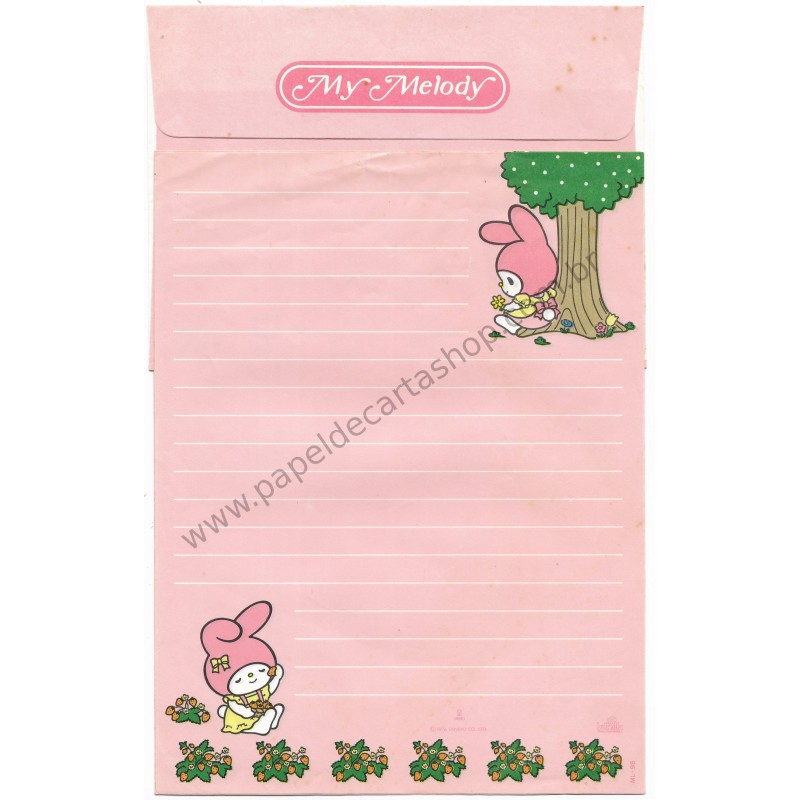 Conjunto de Papel de Carta My Melody G Antigo Sanrio Butterfly