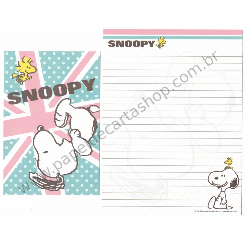 Conjunto de Papel de Carta Snoopy FLAG Peanuts Worldwide LCC 2013