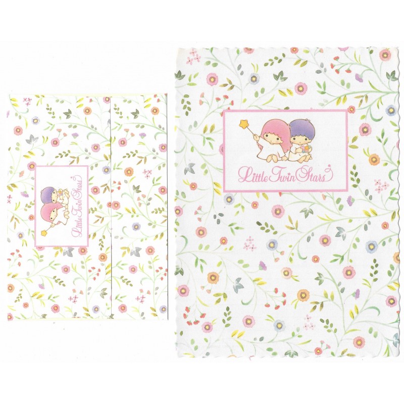 Ano 1991. Conjunto de Papel de Carta Little Twin Stars BR Antigo (Vintage) Sanrio