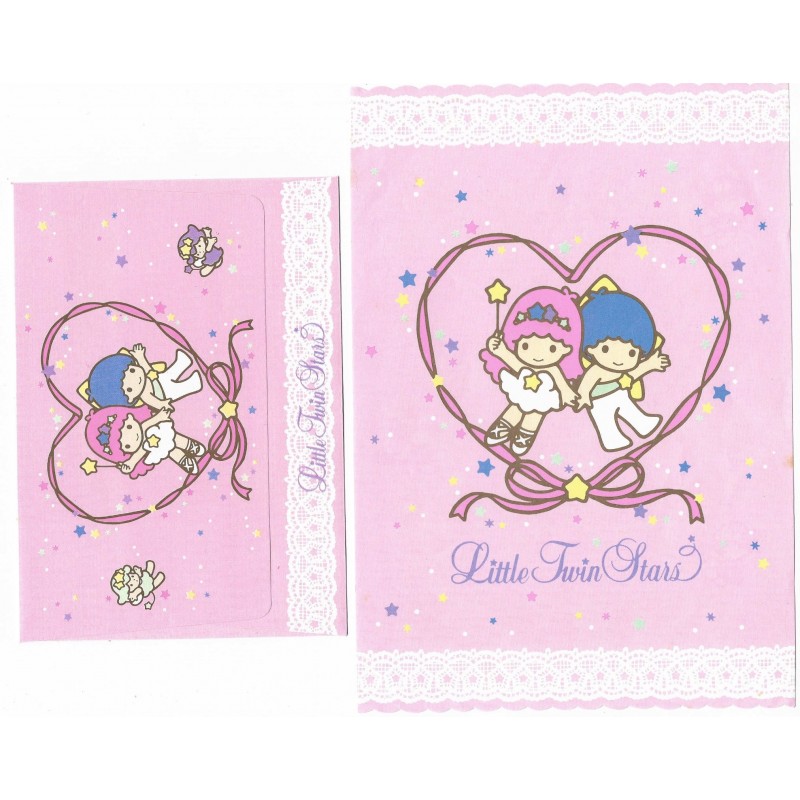 Ano 1991. Conjunto de Papel de Carta Little Twin Stars Ballet2 Sanrio