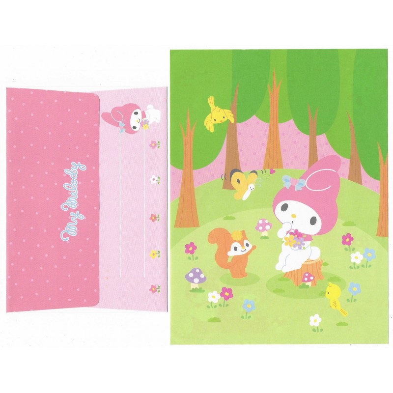 Ano 2006. Conjunto de Papel de Carta My Melody Forest Sanrio