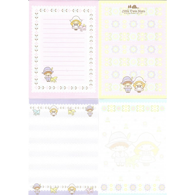 Ano 2008. Kit 4 NOTAS Little Twin Stars Germany Sanrio