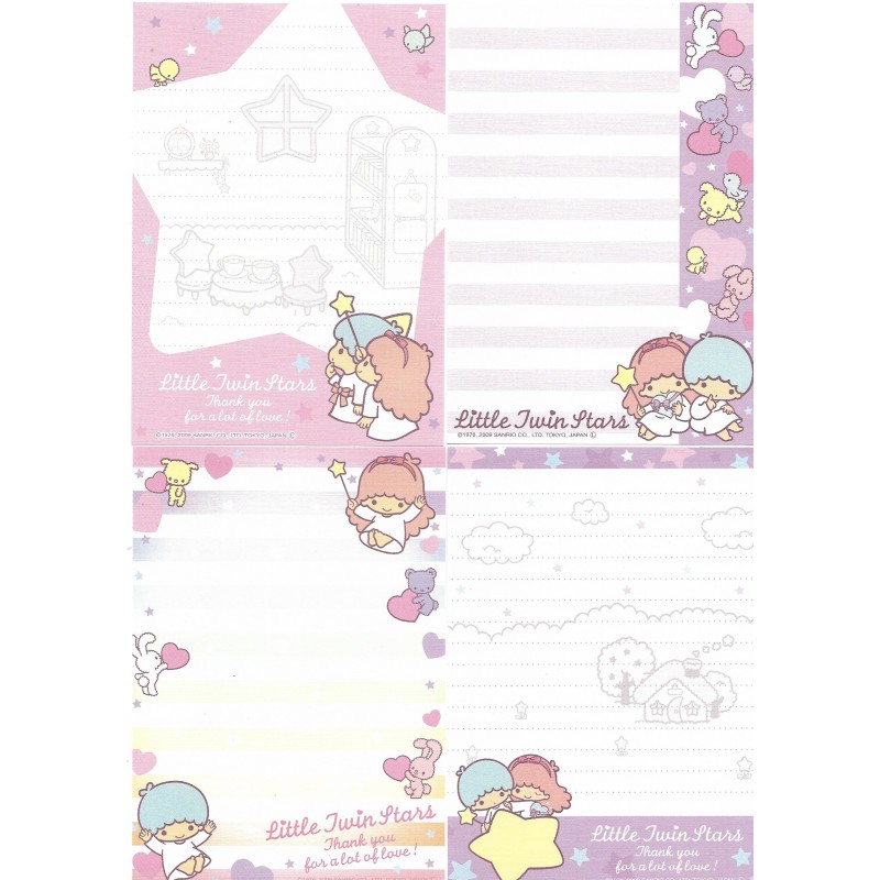 Ano 2009. Kit 4 NOTAS Little Twin Stars K2 Sanrio