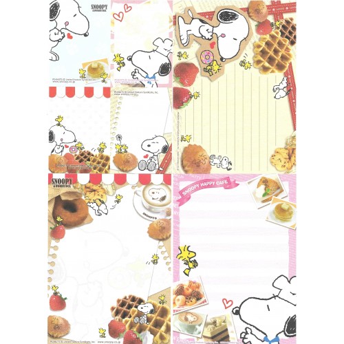 Kit 4 Notas Snoopy Waffles Peanuts Japan