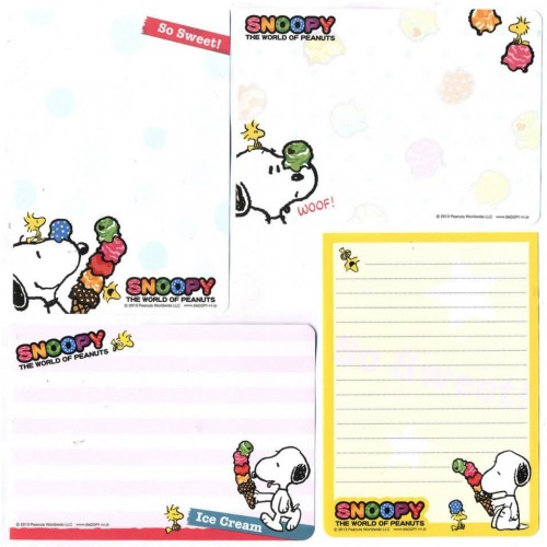 Ano 2013. Kit 4 Notas Snoopy So Sweet Peanuts