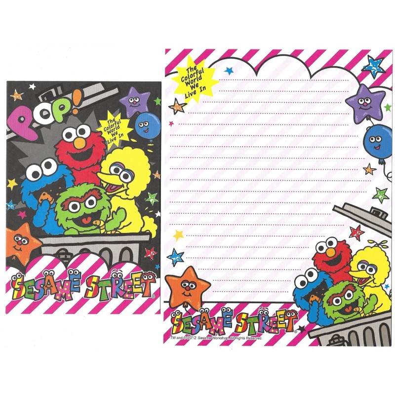 Ano 2012. Kit 4 Conjuntos de Papel de Carta Sesame Street POP